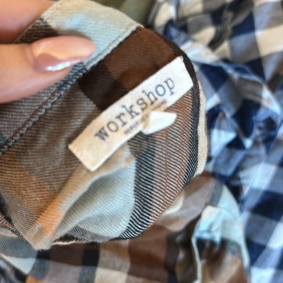 Brown and Turquoise Plaid Top - Picture 2 of 8